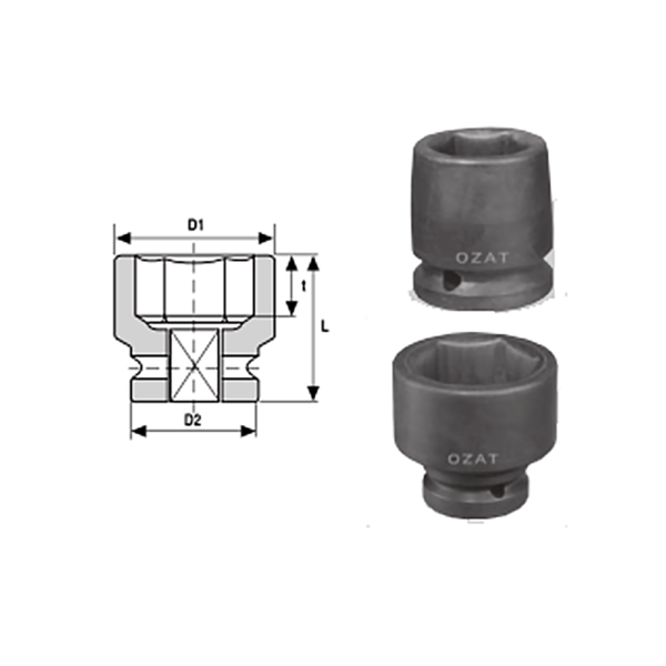 IMMAGINE 1 SQ DRIVE 6 POINT SOCKETS REGULAR LENGTH 1 Soluzioni per la rivendita professionale e industriale The best quality of a screwing compass can be found in the ability to withstand the greatest number of impact blows generated by the tools, by the precision with which the coupling between the exit shaft of the screwdriver and the drive (square drive) of the compass and the quality of the material in which the compass is made. The OZAT compasses by Airtechnology are made with special processes that combine the traditional electroerosions in a special chemical bath. This process gives the bushes characteristics of resistance to wear and strength to use unique in the market.