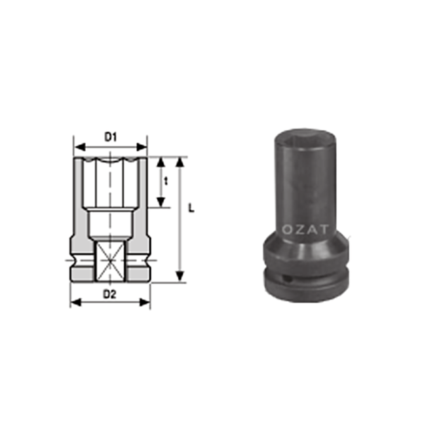 IMMAGINE 1 SQ DRIVE 6 POINT THIN WALL IMPACT SOCKETS LONG 1 Soluzioni per la rivendita professionale e industriale The best quality of a screwing compass can be found in the ability to withstand the greatest number of impact blows generated by the tools, by the precision with which the coupling between the exit shaft of the screwdriver and the drive (square drive) of the compass and the quality of the material in which the compass is made. The OZAT compasses by Airtechnology are made with special processes that combine the traditional electroerosions in a special chemical bath. This process gives the bushes characteristics of resistance to wear and strength to use unique in the market.
