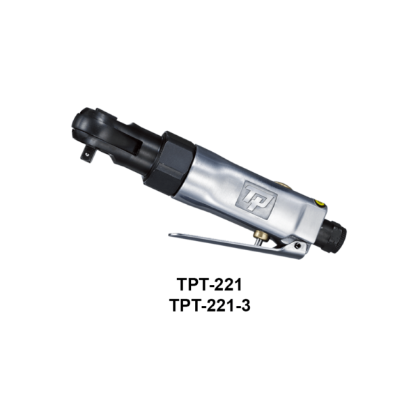 TPT 221 Soluzioni per la rivendita professionale e industriale Thanks to their small size and minimum weight, TP air ratchets are the ideal tool to easily reach more difficult points Compound materials and proven durability heads give reliability and long life A complete range of tools with 1/4 "to 1/2" sleeve holders both in aluminum and in composite material, offer a wide choice of use and versatility of use.