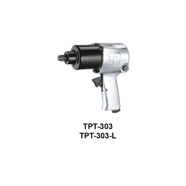 TPT 303 Soluzioni per la rivendita professionale e industriale The use of the latest technologies and materials, such as the composite material or aluminum structure, and the high power capacity make the impact tools of the TPT professional power tools series the best in every class. Our versatile line offers different torque transmission technologies, from the classic mono and double hammer, to the docking dog system to the latest patented Machoneer system capable of transmitting the highest power on the market today with a noise level of only 85 Dba for use in accordance with of law even in closed environments A complete range of tools from 3/8 "to 1" -1/2 both in aluminum and in composite material, offer a wide choice of use and versatility of use