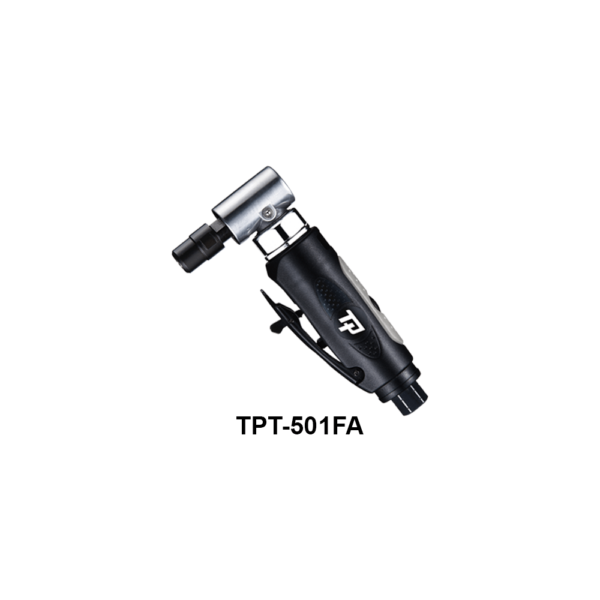 TPT 501FA Soluzioni per la rivendita professionale e industriale Le smerigliatrici pneumatiche serie TPT si differenziano tra loro per: conformazione (diritta, meglio definita come ASSIALE, ANGOLARE, angolare RIBASSATA), potenza d’esercizio  (0,2Hp per le microsmerigliatrici, 0,3Hp le minismerigliatrici, 0,5Hp, 0,9Hp, 1 Hp, 1,5Hp), numero di giri (da 3500 a 60000 rpm) tipo di attacco porta utensile (pinza da 3 o da 6 mm o ghiera porta mola) La scelta della smerigliatrice corretta da utilizzare dipende dall’applicazione e dal tipo di utensile a finire necessario per la lavorazione: è infatti la pinza corretta, piuttosto che il disco con le caratteristiche più adatte, piuttosto che la mola più performante, a determinare la tipologia di smerigliatrice da utilizzare per una asportazione di materiale migliore e più efficace.     Guarda il video: https://youtu.be/1BdraPOLc0U  