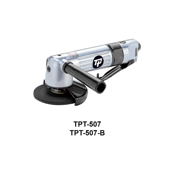 TPT 507 Soluzioni per la rivendita professionale e industriale Le smerigliatrici pneumatiche serie TPT si differenziano tra loro per: conformazione (diritta, meglio definita come ASSIALE, ANGOLARE, angolare RIBASSATA), potenza d’esercizio  (0,2Hp per le microsmerigliatrici, 0,3Hp le minismerigliatrici, 0,5Hp, 0,9Hp, 1 Hp, 1,5Hp), numero di giri (da 3500 a 60000 rpm) tipo di attacco porta utensile (pinza da 3 o da 6 mm o ghiera porta mola) La scelta della smerigliatrice corretta da utilizzare dipende dall’applicazione e dal tipo di utensile a finire necessario per la lavorazione: è infatti la pinza corretta, piuttosto che il disco con le caratteristiche più adatte, piuttosto che la mola più performante, a determinare la tipologia di smerigliatrice da utilizzare per una asportazione di materiale migliore e più efficace. Scopri anche le smerigliatrici industriali XTREME POWER TOOLS © , per utilizzo continuativo in ambienti estremi.  