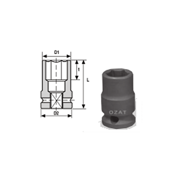 1 2 SQUARE DRIVE THIN WALL IMPACT SOCKET REGULAR LENGTH 1 Soluzioni per la rivendita professionale e industriale The best quality of a screwing compass can be found in the ability to withstand the greatest number of impact blows generated by the tools, by the precision with which the coupling between the exit shaft of the screwdriver and the drive (square drive) of the compass and the quality of the material in which the compass is made. The OZAT compasses by Airtechnology are made with special processes that combine the traditional electroerosions in a special chemical bath. This process gives the bushes characteristics of resistance to wear and strength to use unique in the market.