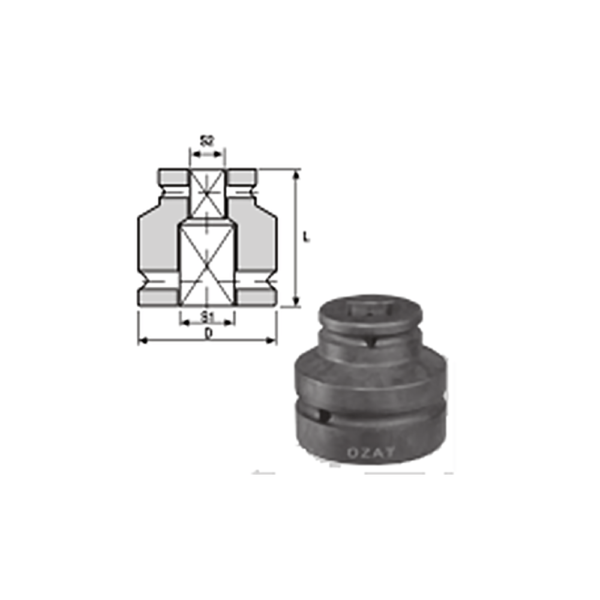IMMAGINE 2 1 2 SQ DRIVE TWO SIDE FEMALE ADAPTORS 1 Soluzioni per la rivendita professionale e industriale The best quality of a screwing compass can be found in the ability to withstand the greatest number of impact blows generated by the tools, by the precision with which the coupling between the exit shaft of the screwdriver and the drive (square drive) of the compass and the quality of the material in which the compass is made. The OZAT compasses by Airtechnology are made with special processes that combine the traditional electroerosions in a special chemical bath. This process gives the bushes characteristics of resistance to wear and strength to use unique in the market.