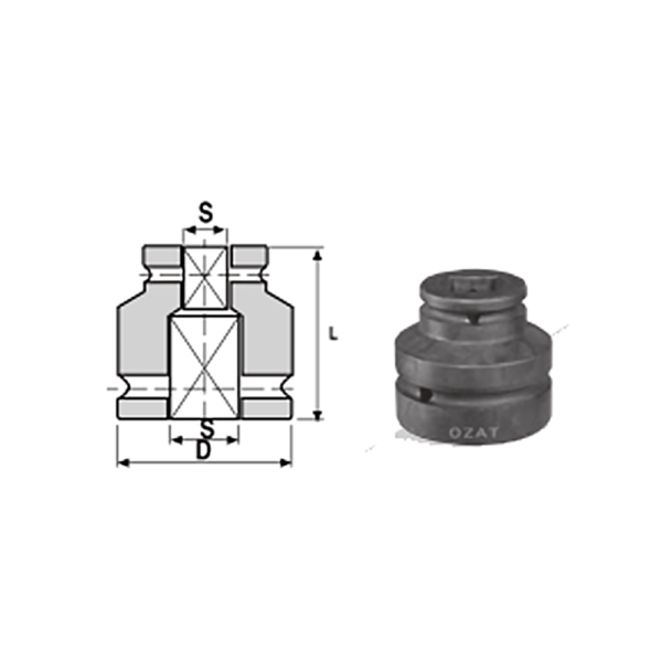 IMMAGINE 3 1 2 SQ DRIVE TWO SIDE FEMALE ADAPTORS 1 Soluzioni per la rivendita professionale e industriale The best quality of a screwing compass can be found in the ability to withstand the greatest number of impact blows generated by the tools, by the precision with which the coupling between the exit shaft of the screwdriver and the drive (square drive) of the compass and the quality of the material in which the compass is made. The OZAT compasses by Airtechnology are made with special processes that combine the traditional electroerosions in a special chemical bath. This process gives the bushes characteristics of resistance to wear and strength to use unique in the market.