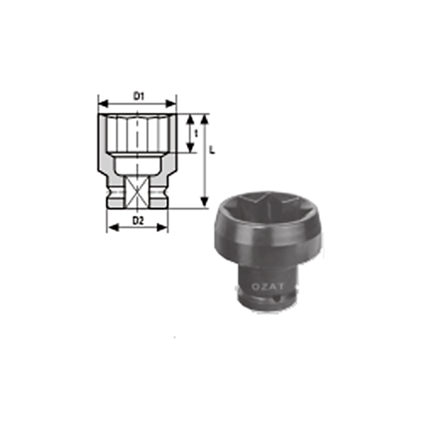 IMMAGINE 3 4 SQ DRIVE 8 POINT IMPACT SOCKET LONG 1 Soluzioni per la rivendita professionale e industriale The best quality of a screwing compass can be found in the ability to withstand the greatest number of impact blows generated by the tools, by the precision with which the coupling between the exit shaft of the screwdriver and the drive (square drive) of the compass and the quality of the material in which the compass is made. The OZAT compasses by Airtechnology are made with special processes that combine the traditional electroerosions in a special chemical bath. This process gives the bushes characteristics of resistance to wear and strength to use unique in the market.