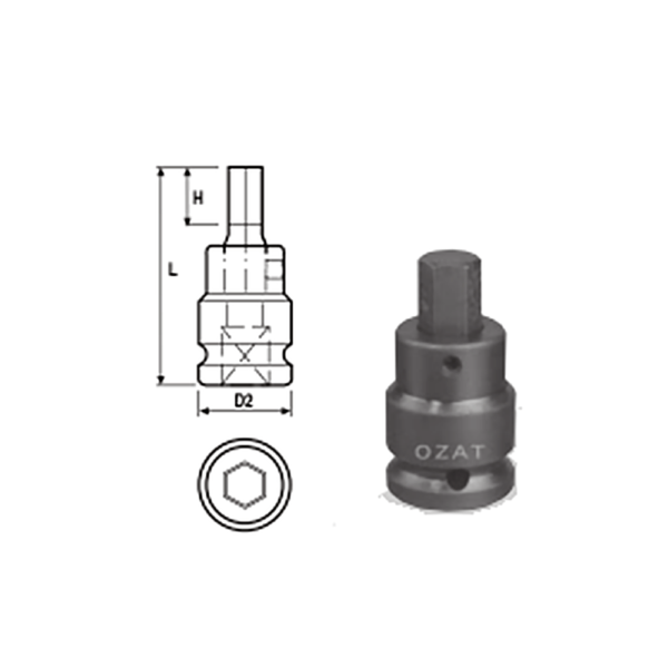 IMMAGINE 3 4 SQ DRIVE TWO PART INHEX DRIVER 1 Soluzioni per la rivendita professionale e industriale The best quality of a screwing compass can be found in the ability to withstand the greatest number of impact blows generated by the tools, by the precision with which the coupling between the exit shaft of the screwdriver and the drive (square drive) of the compass and the quality of the material in which the compass is made. The OZAT compasses by Airtechnology are made with special processes that combine the traditional electroerosions in a special chemical bath. This process gives the bushes characteristics of resistance to wear and strength to use unique in the market.