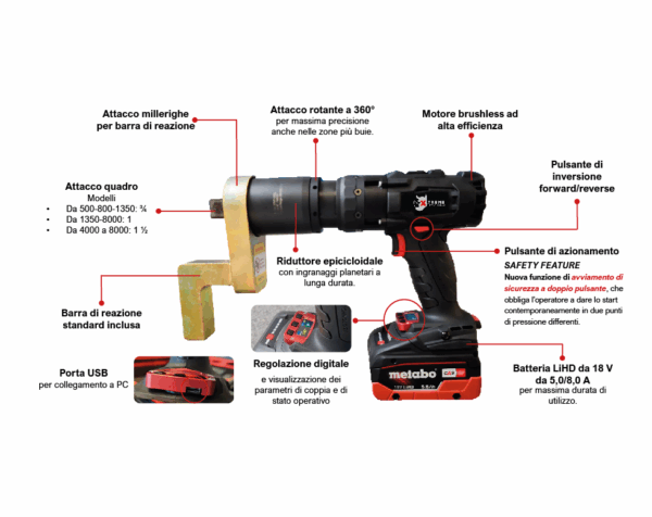 Avvitatori a Batteria Alta Coppia XTHT-L Series - Xtreme Power Tools © fino a 8000Nm - immagine 5